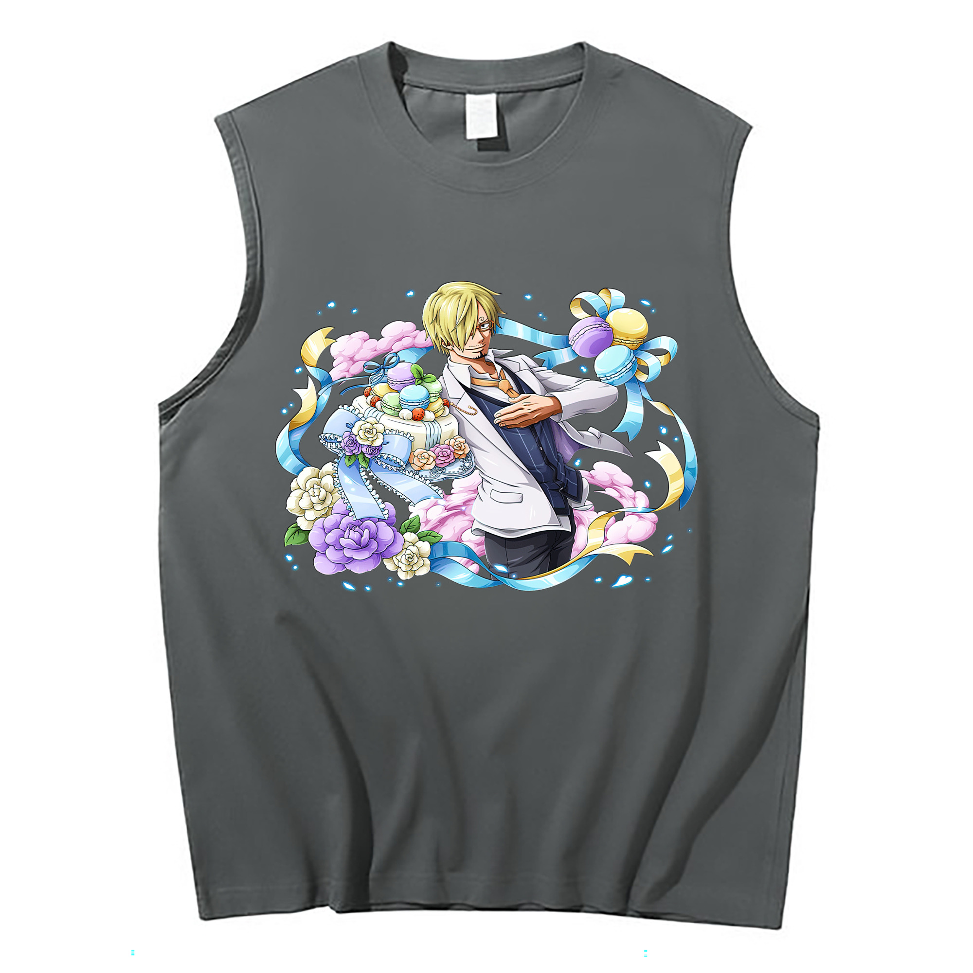 （画像用） ワンピース サンジ ONE PIECE Sanji コットン100％タンクトップ（フロントプリント）